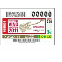 EL FESTIVAL  DEL VINO SOMONTANO 2011 IMAGEN DEL CUPON DE LA ONCE DEL DOMINGO 7 DE AGOSTO